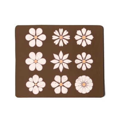 Vintage Hippie Flower Pattern Mousepad