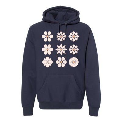 Vintage Hippie Flower Pattern Premium Hoodie