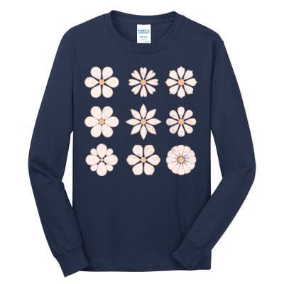 Vintage Hippie Flower Pattern Tall Long Sleeve T-Shirt