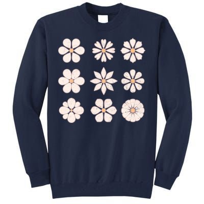 Vintage Hippie Flower Pattern Tall Sweatshirt