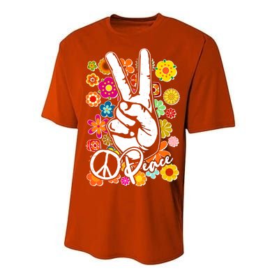 Vintage Hippie Peace Symbols Performance Sprint T-Shirt