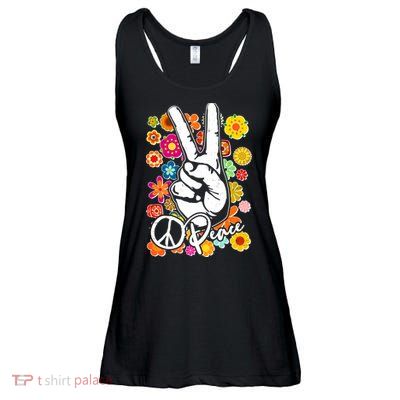 Vintage Hippie Peace Symbols Ladies Essential Flowy Tank