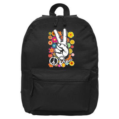 Vintage Hippie Peace Symbols 16 in Basic Backpack