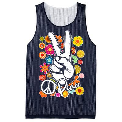 Vintage Hippie Peace Symbols Mesh Reversible Basketball Jersey Tank