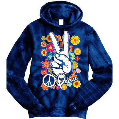 Vintage Hippie Peace Symbols Tie Dye Hoodie