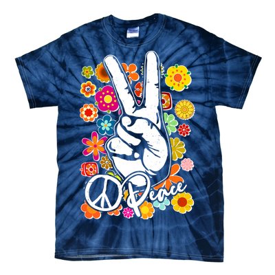 Vintage Hippie Peace Symbols Tie-Dye T-Shirt