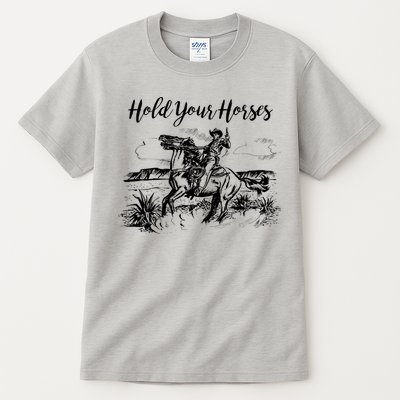 Vintage Hold Your Horses Western Cowboy  Tall T-Shirt