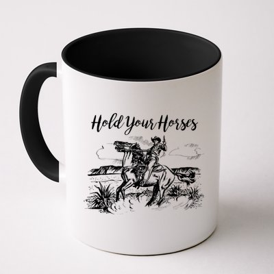 Vintage Hold Your Horses Western Cowboy  Mug