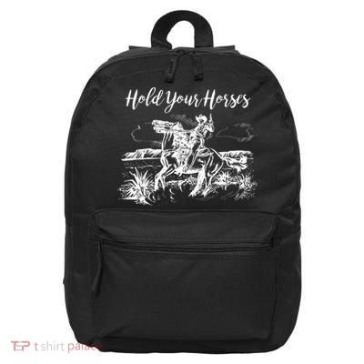 Vintage Hold Your Horses Western Cowboy  16 in Basic Backpack