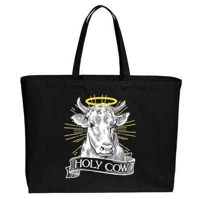 Vintage Holy Cow Cotton Canvas Jumbo Tote