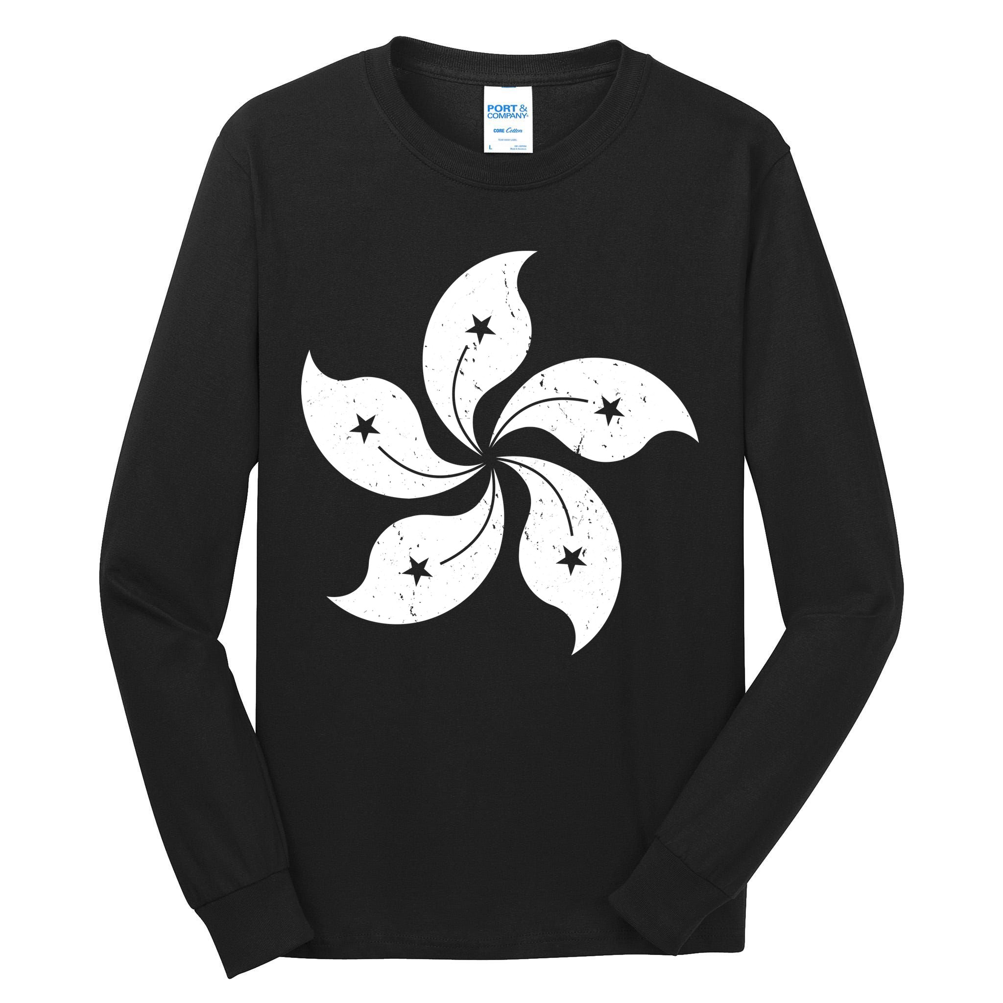 Vintage Hong Kong Flag Tall Long Sleeve T-Shirt
