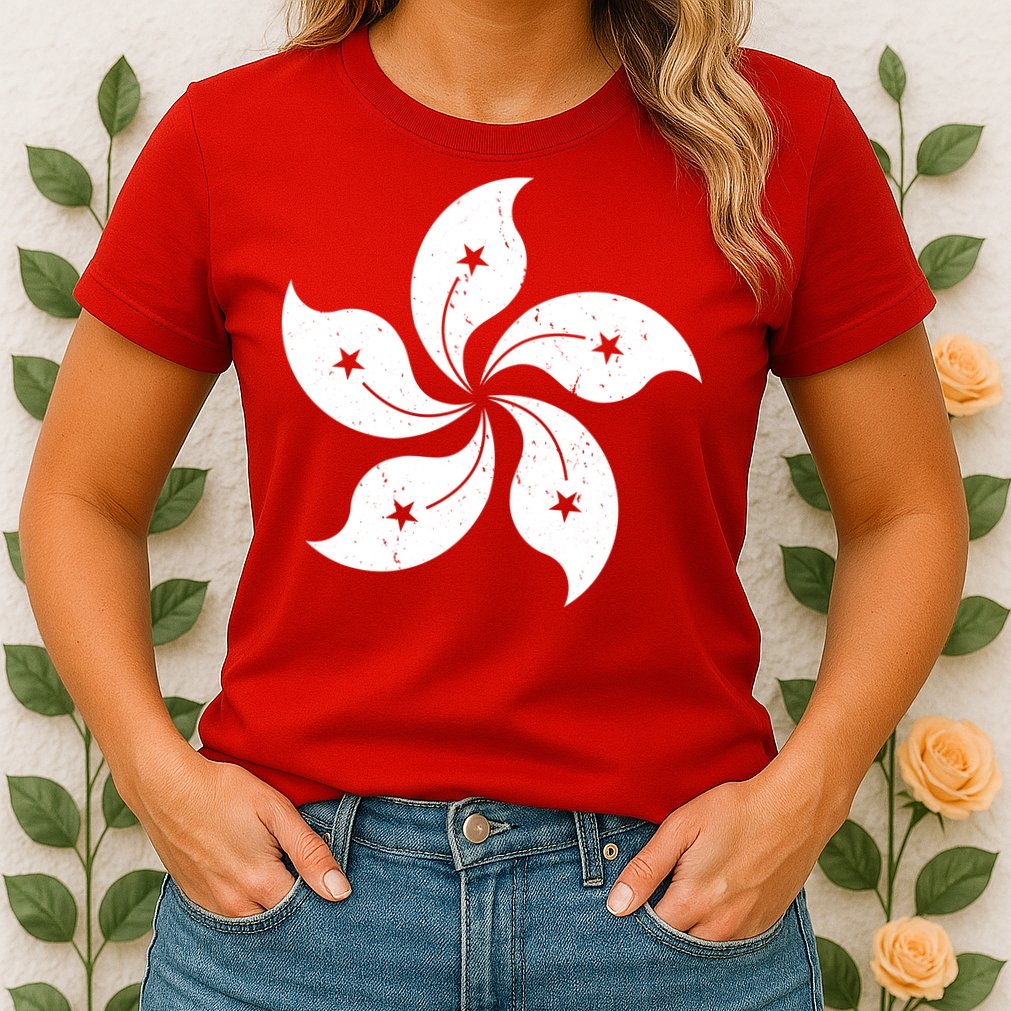 Vintage Hong Kong Flag Womens T-Shirt