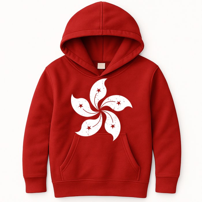 Vintage Hong Kong Flag Kids Hoodie
