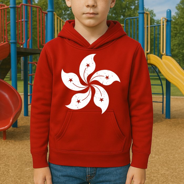 Vintage Hong Kong Flag Kids Hoodie