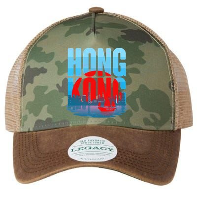 Vintage Hong Kong Skyline Legacy Tie Dye Trucker Hat