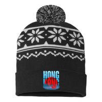 Vintage Hong Kong Skyline USA-Made Snowflake Beanie