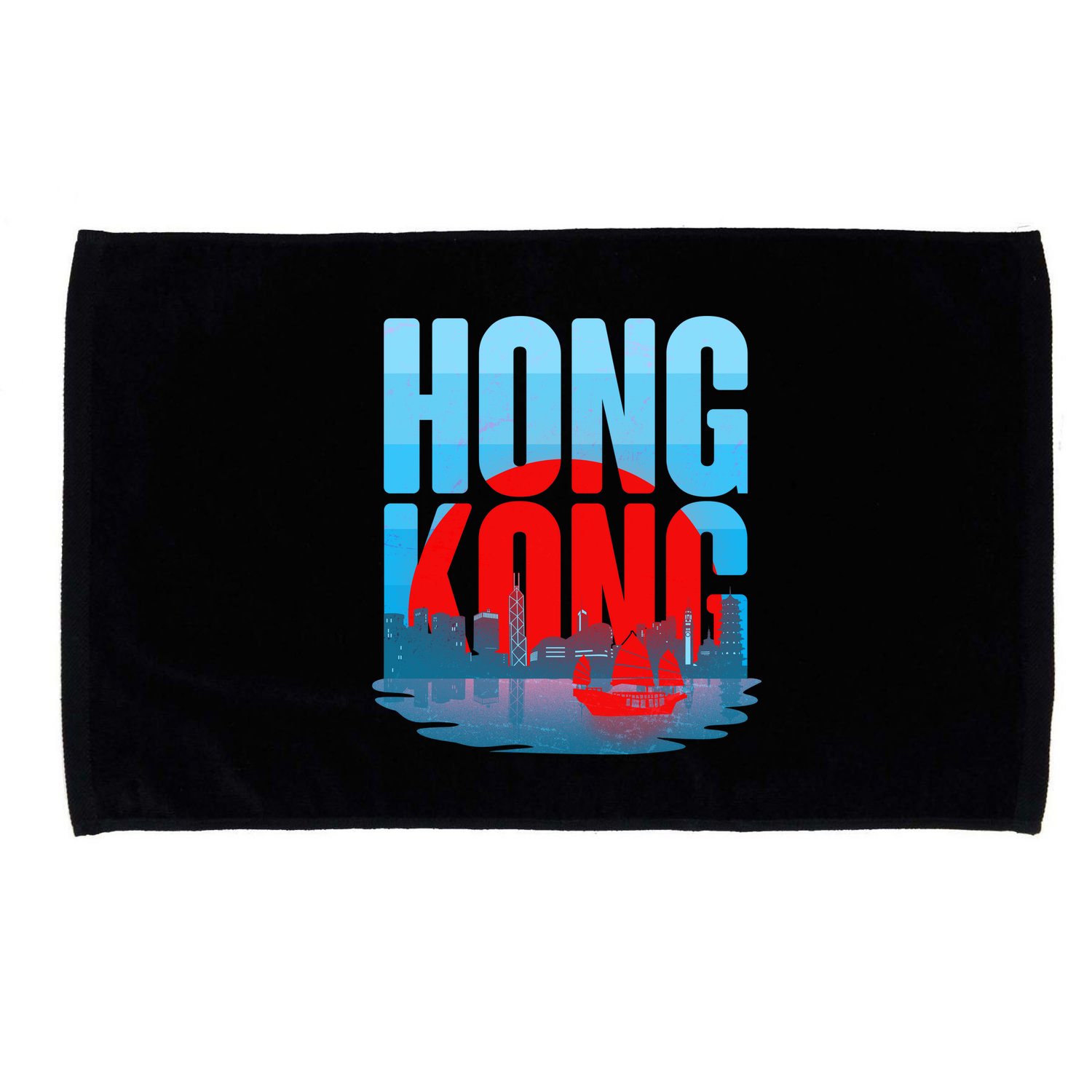 Vintage Hong Kong Skyline Microfiber Hand Towel
