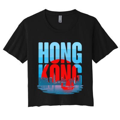 Vintage Hong Kong Skyline Crop Top