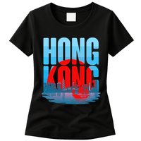 Vintage Hong Kong Skyline Womens T-Shirt