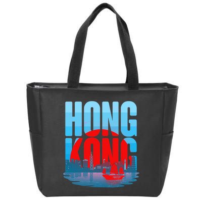 Vintage Hong Kong Skyline Zip Tote Bag