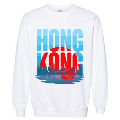 Vintage Hong Kong Skyline Garment-Dyed Sweatshirt