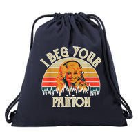 Vintage I Beg Your Parton Funny Drawstring Bag