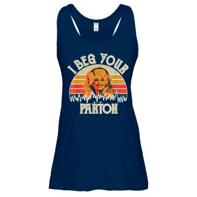 Vintage I Beg Your Parton Funny Ladies Essential Flowy Tank