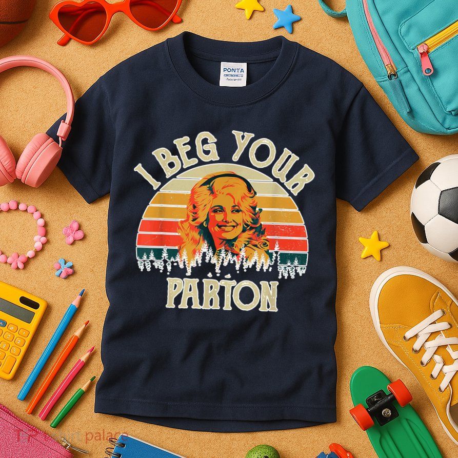 Vintage I Beg Your Parton Funny Kids T-Shirt