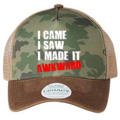 Vintage I Came I Saw I Made It Awkward Stamped Legacy Tie Dye Trucker Hat