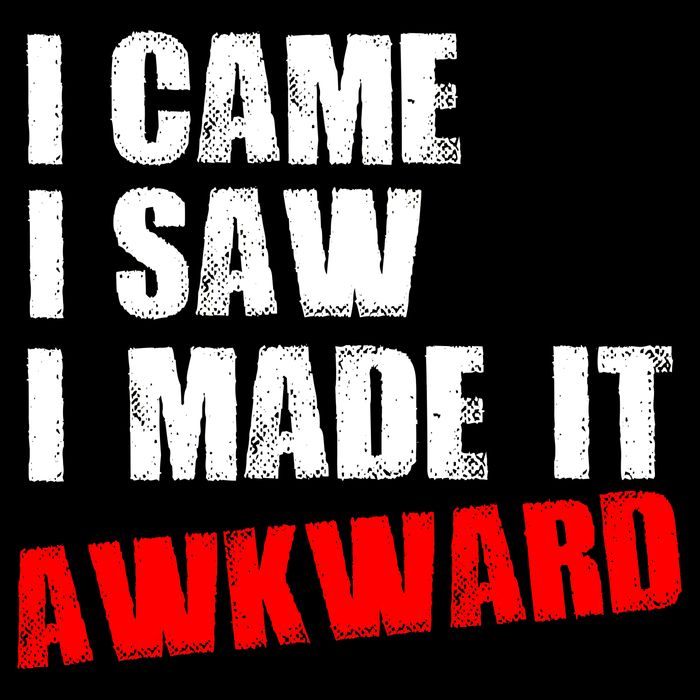 Vintage I Came I Saw I Made It Awkward Stamped Flat Bill Trucker Hat