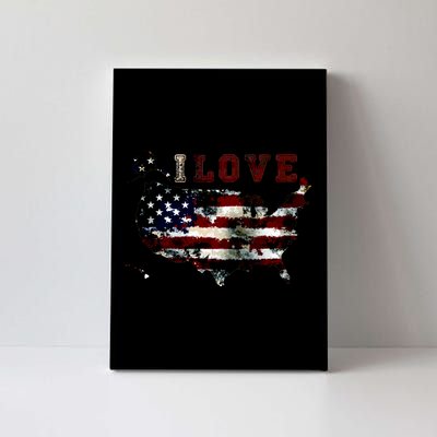 Vintage I Love The USA - United States Canvas