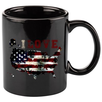 Vintage I Love The USA - United States 11oz C Handle Ceramic Mug