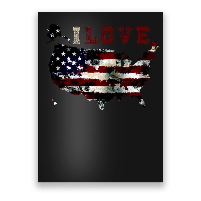 Vintage I Love The USA - United States Poster