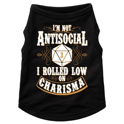 Vintage I'm Not Antisocial I Rolled Low On Charisma Doggie Tank