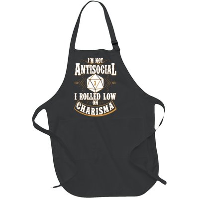 Vintage I'm Not Antisocial I Rolled Low On Charisma Full-Length Apron With Pockets