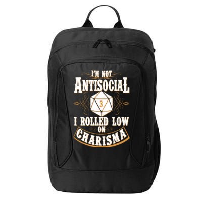 Vintage I'm Not Antisocial I Rolled Low On Charisma City Backpack