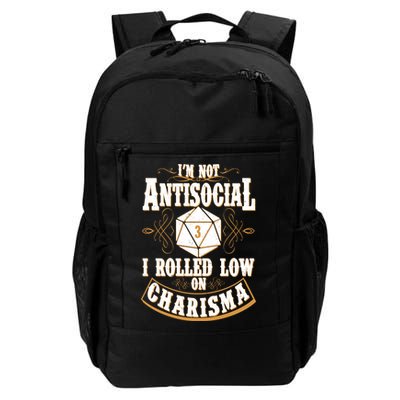 Vintage I'm Not Antisocial I Rolled Low On Charisma Backpack