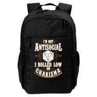 Vintage I'm Not Antisocial I Rolled Low On Charisma Backpack