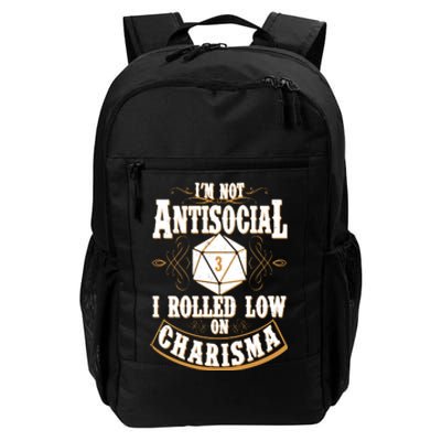 Vintage I'm Not Antisocial I Rolled Low On Charisma Daily Commute Backpack