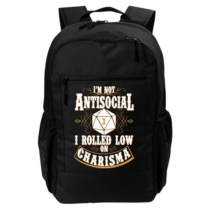 Vintage I'm Not Antisocial I Rolled Low On Charisma Backpack