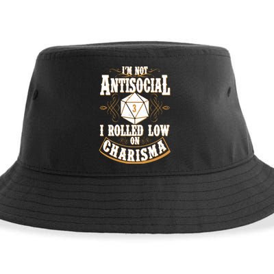 Vintage I'm Not Antisocial I Rolled Low On Charisma Sustainable Bucket Hat