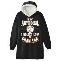 Vintage I'm Not Antisocial I Rolled Low On Charisma Hooded Wearable Blanket