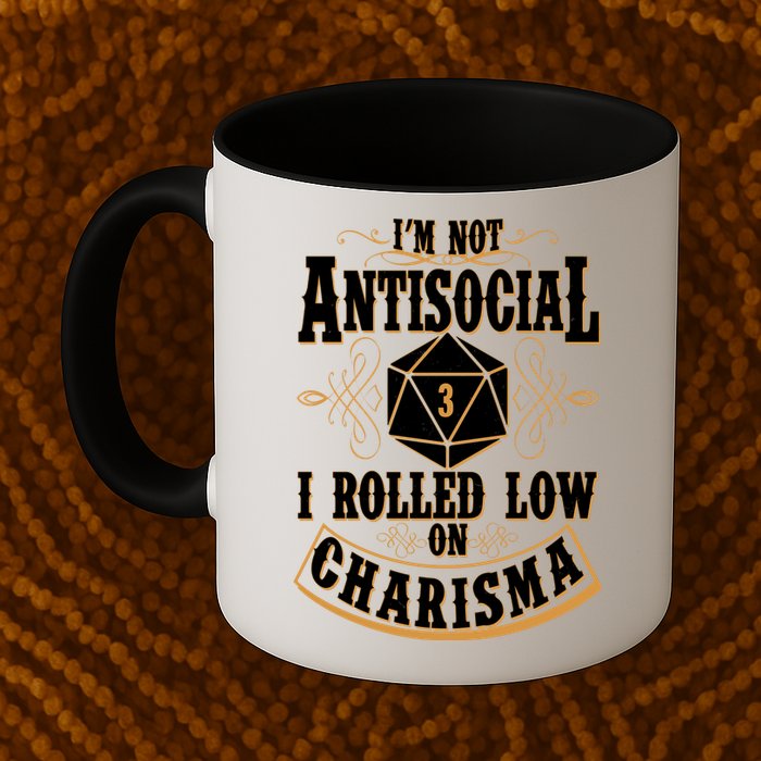 Vintage I'm Not Antisocial I Rolled Low On Charisma Mug