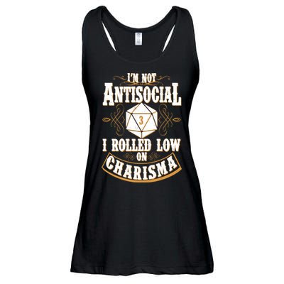 Vintage I'm Not Antisocial I Rolled Low On Charisma Ladies Essential Flowy Tank