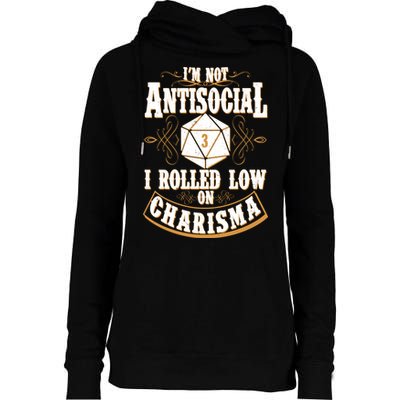 Vintage I'm Not Antisocial I Rolled Low On Charisma Womens Funnel Neck Pullover Hood