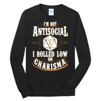 Vintage I'm Not Antisocial I Rolled Low On Charisma Tall Long Sleeve T-Shirt