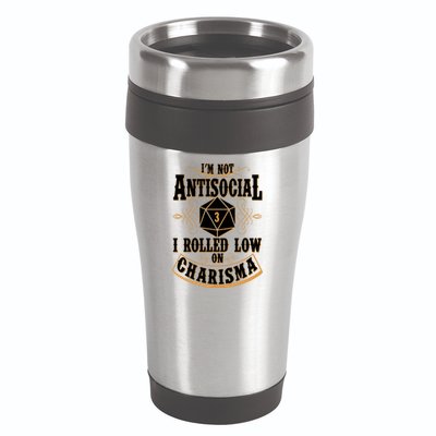 Vintage I'm Not Antisocial I Rolled Low On Charisma 16oz Travel Tumbler