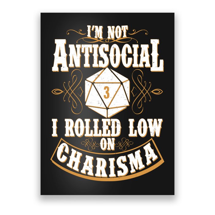 Vintage I'm Not Antisocial I Rolled Low On Charisma Poster