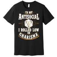 Vintage I'm Not Antisocial I Rolled Low On Charisma Premium T-Shirt