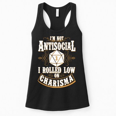 Vintage I'm Not Antisocial I Rolled Low On Charisma Womens Tank Top